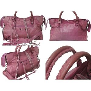 Balenciaga Handbag Pink Shoulder Leather The Bag City